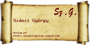Szászi György névjegykártya