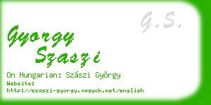 gyorgy szaszi business card