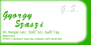gyorgy szaszi business card